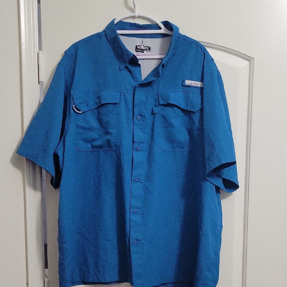 Habit Blue Short Sleeve Button-Down Shirt